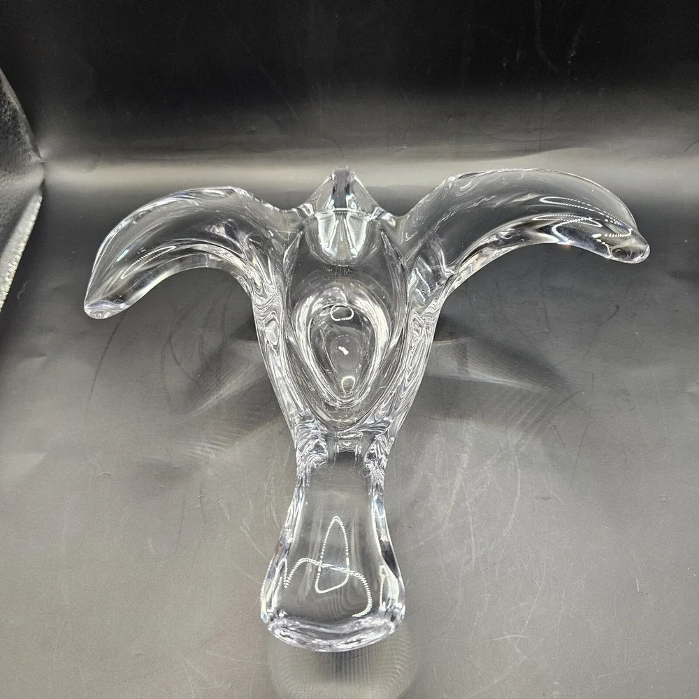 Vtg 1980's Princess House Lead Crystal Dove‎ Bird Voltive Candle Holder